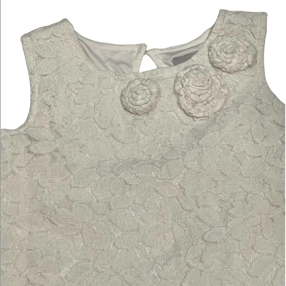 Tahari Lace Dress Kids 6X White Floral Rosette Special Occasion‎ A-Line Elegant - Picture 6 of 7